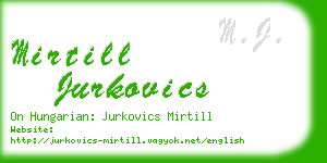 mirtill jurkovics business card